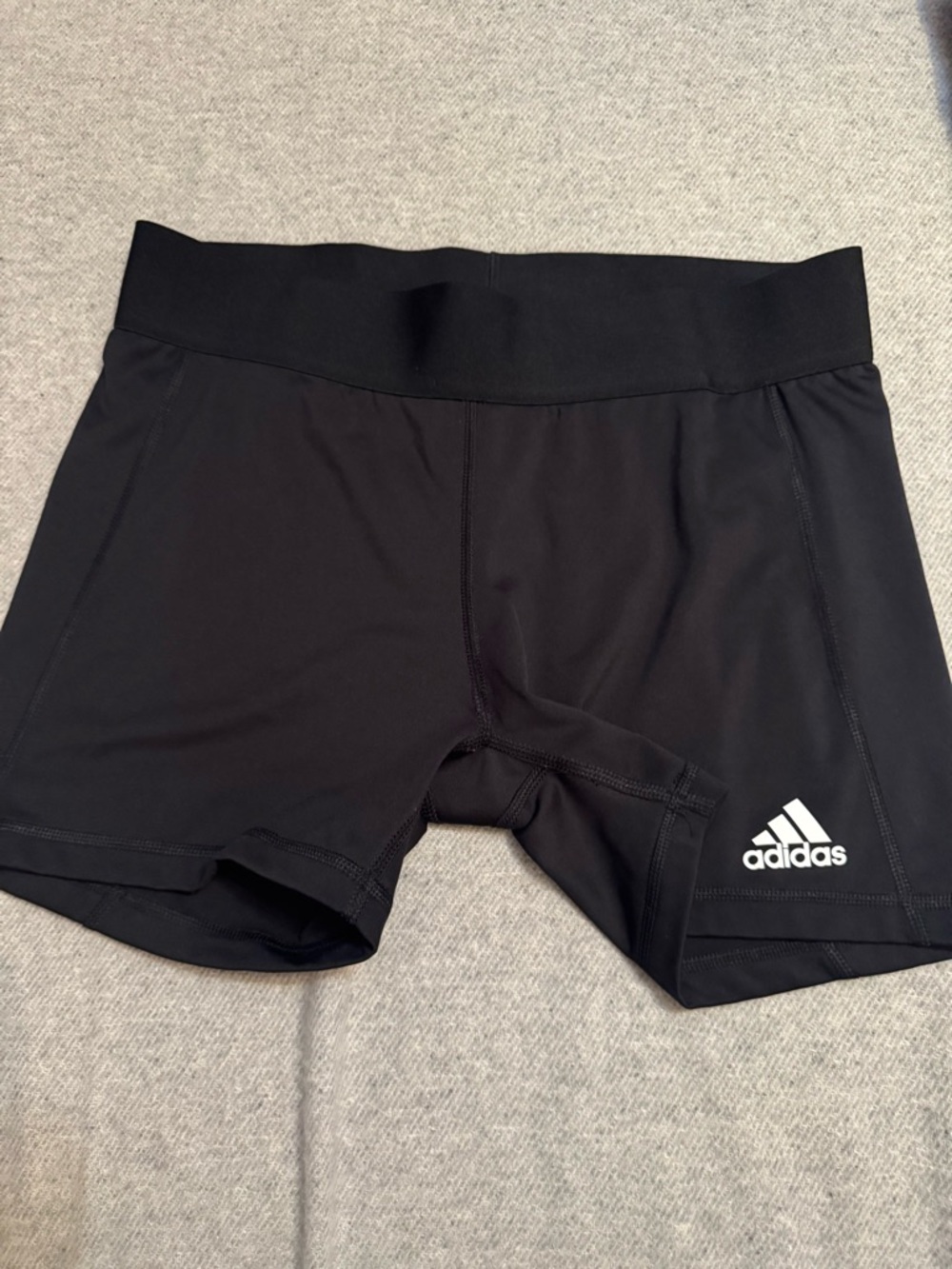 adidas Black Bike Shorts with White Logo